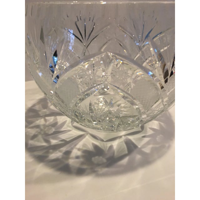 American Brilliant Cut Glass Crystal Bowl For Sale - Image 4 of 9