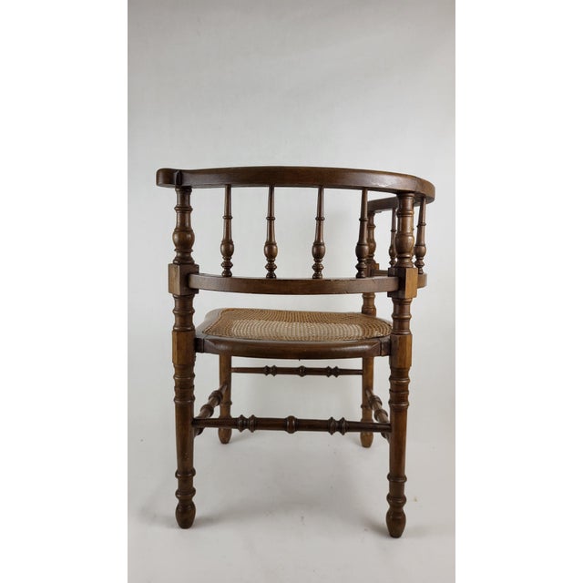 Wood and Cane Corner Chair, 1890s For Sale - Image 6 of 9