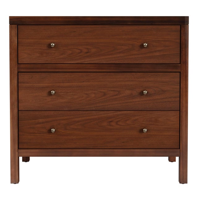 Spritely Home Accent Furniture Nora 34 in. W Wood 3 Drawer Chest, Walnut For Sale - Image 4 of 9