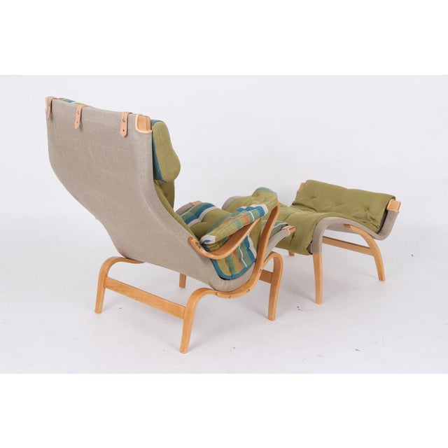 Green Set of Pernilla Armchair and Stools by Bruno Mathsson for Dux, 1969 For Sale - Image 8 of 14