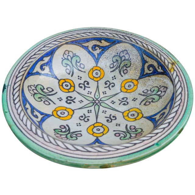 Green Moorish Ceramic Plate For Sale - Image 8 of 11