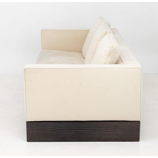 Wood Minotti Andersen Quilt White Upholstered Sofa For Sale - Image 7 of 9