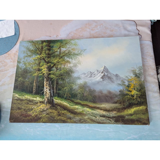 1970s Vintage Original Alpine Mountain Landscape Painting Signed Balla / Bella For Sale - Image 13 of 13