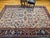 1900 - 1909 Vintage Persian Heriz Serapi Rug, Hand-Knotted Wool, All-Over Geometric Pattern, Ivory & Blue, 8x10 For Sale - Image 5 of 14