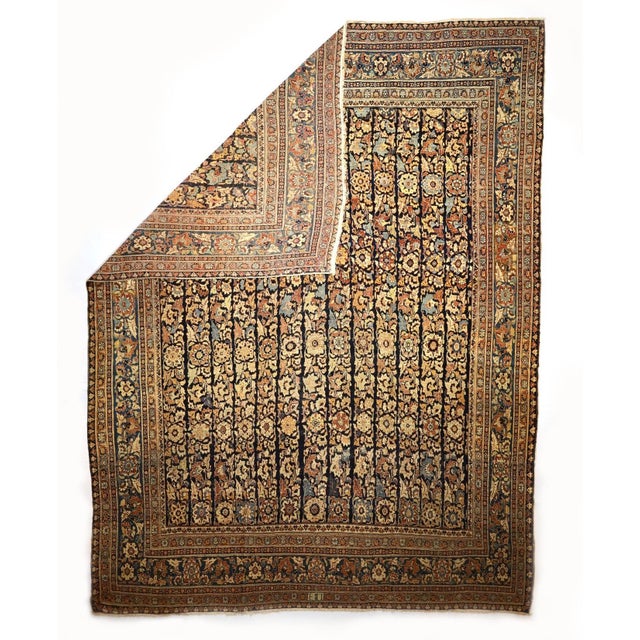 Antique Persian Haji Jalili Tabriz Rug 10’6" x 13’9”. The well-woven to finely knotted 1890 to 1910 pieces woven in the...