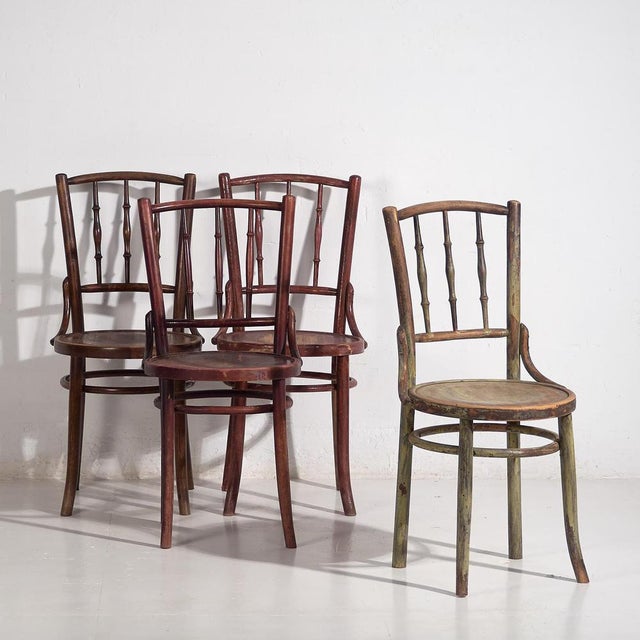 Colored Chairs from Thonet, 1920s, Set of 4 For Sale - Image 17 of 17