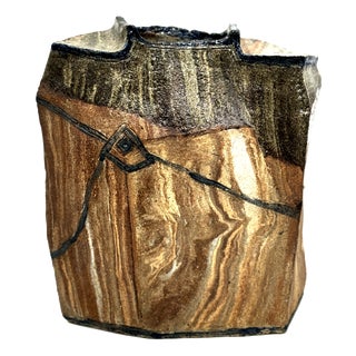 Sculptural Vase in Mixed Clay from Jacques Laroussinie, 2000s For Sale