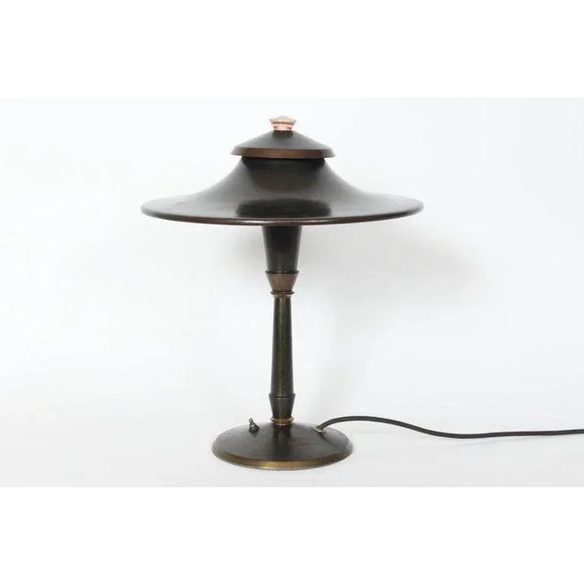 Art Deco Original Leroy C. Doane Brass Desk Lamp, circa 1931 For Sale - Image 3 of 13
