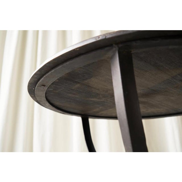 Black Wabi-Sabi Side Table in Hand-Forged Metal and Stained Wood, 1920s For Sale - Image 8 of 13
