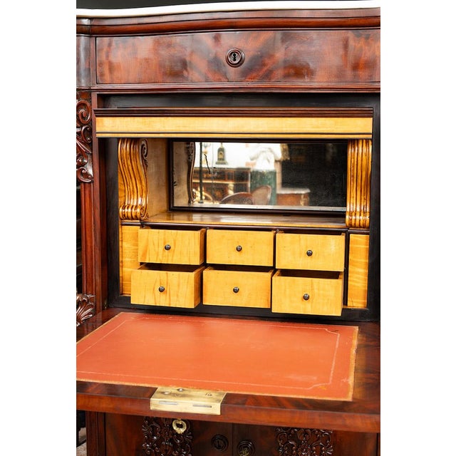 Antique 19th Century Louis Philippe Neapolitan Mahogany Secretary Desk For Sale - Image 5 of 11