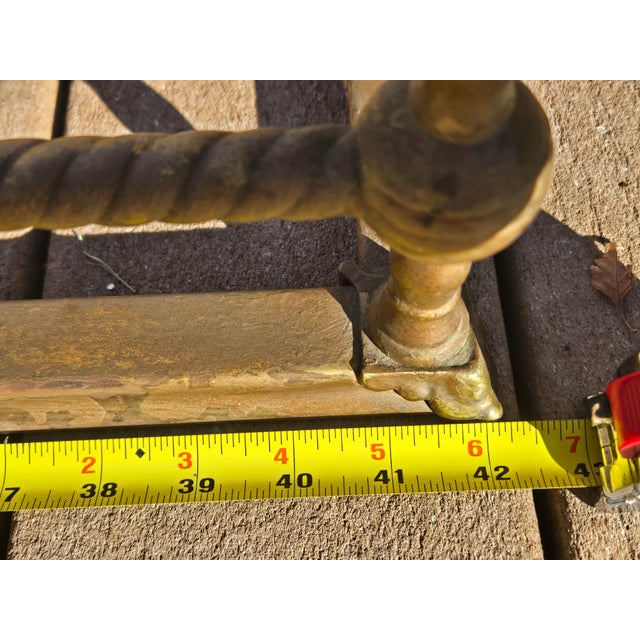 Victorian 19th Century Victorian 42" Brass Fireplace Fender For Sale - Image 3 of 15