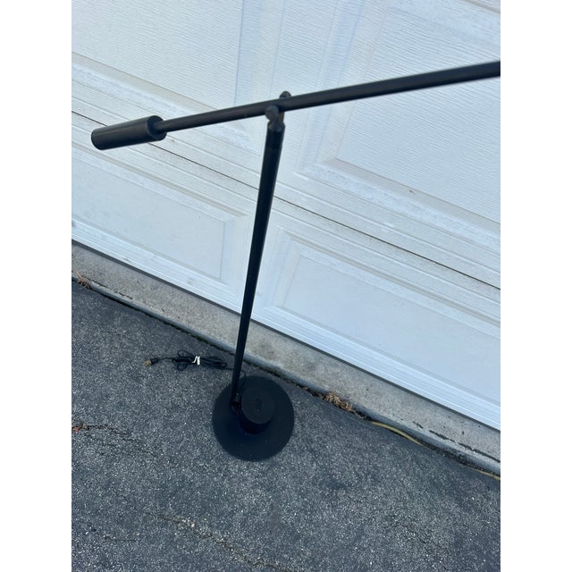 Black 1980s Robert Sonneman/Kovacs Feather Floor Lamp in Black For Sale - Image 8 of 9