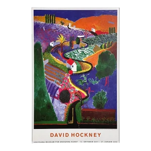 Vintage Danish David Hockney Exhibition Print (2001, Framed)