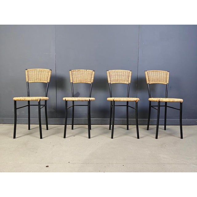 Vintage Wicker Dining Chairs, 1980s, Set of 4 For Sale - Image 10 of 12
