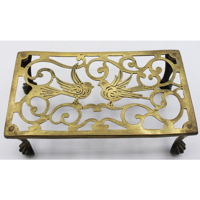 English Late 18th Century English Small Brass Footman Trivet Stand For Sale - Image 3 of 6
