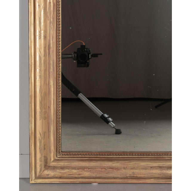19th Century 19th Century French Louis Philippe Style Gilded Mirror 55"h X 37.5"w For Sale - Image 5 of 7