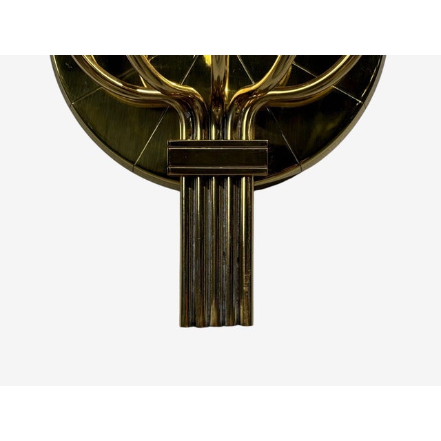 Tommi Parzinger, Candleholder Sconces, Polished Brass, Metal, Usa C. 1955 For Sale - Image 9 of 11