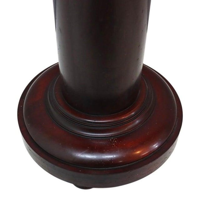 1900 - 1909 Victorian Classical Melon Ribbed Mahogany Marble Top Sculpture Pedestal C1900 For Sale - Image 5 of 9