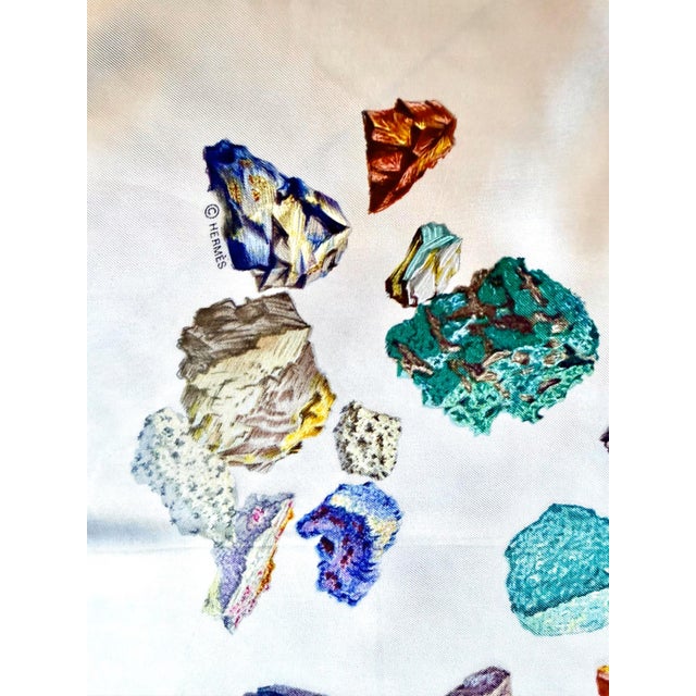 HERMÈS MINÉRAUX Silk Scarf designed by Grygkar Hugo 1984 For Sale - Image 11 of 11