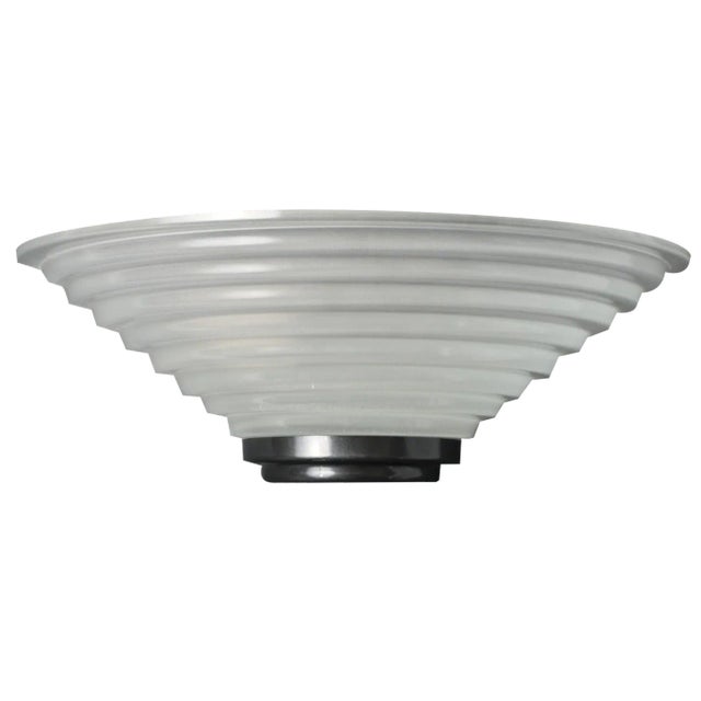 Vintage Frosted Glass Wall Lamp from Lumess, 1980s For Sale