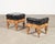 Wood Pair of Empire Aesthetic Leather Giltwood Ottoman Footstools For Sale - Image 7 of 18