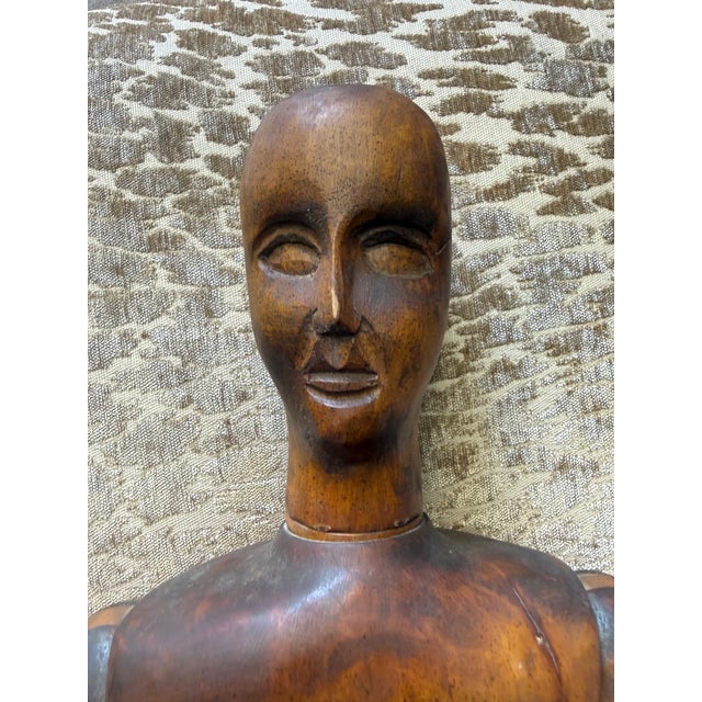 Large Antique French Wooden Male Artist’s Articulated Lay Figure Mannequin For Sale - Image 9 of 11