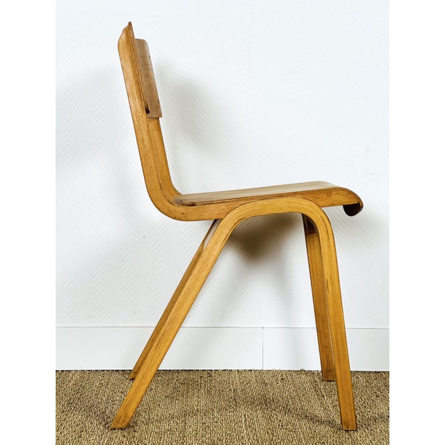 Set of Vintage School Chairs in Beech, 1960 For Sale - Image 12 of 16