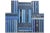 Decorative Books - Denim & Silver Book Wall - Set of 50 Blue Books For Sale