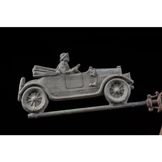Early 20th Century Sheet Metal Cupola With Automobile Weathervane For Sale - Image 9 of 15