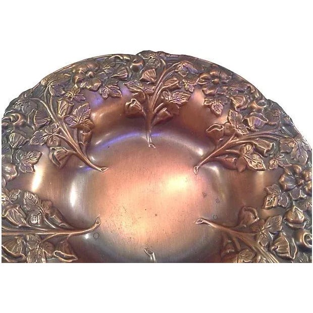 Vintage Copper Repousse Decorative Bowl For Sale - Image 4 of 4