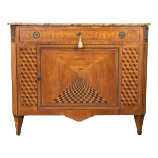 19th Century French Chest With Parquetry Inlay For Sale
