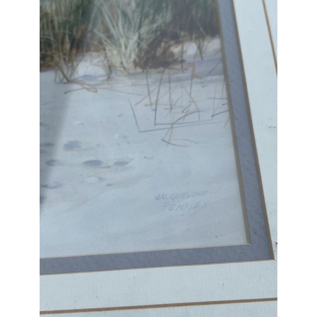 Coastal Vintage Beach Scene Art Prints by Jacqueline Penny a Pair For Sale - Image 3 of 5