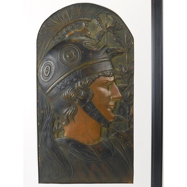 Vienna Secession Art Nouveau Spartans Relief Panels attributed to Georg Klimt, 1900, Set of 2 For Sale - Image 6 of 18
