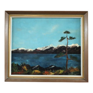 Mid-Century Modern 'The Last Pine' Swedish Expressive Landscape Oil Painting, Framed For Sale