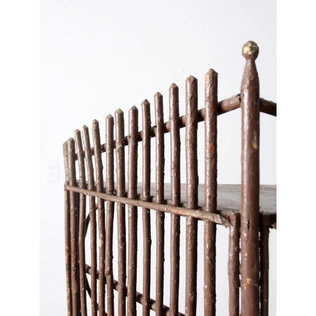 Brown Antique Rustic Twig Corner Shelf For Sale - Image 8 of 10