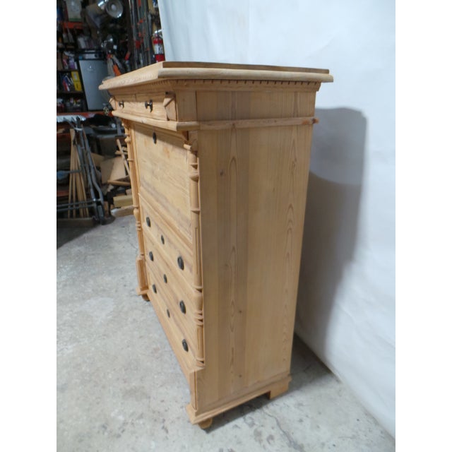 Late 19th Century Swedish Gustavian Style Natural Finish Drop Front Desk For Sale - Image 5 of 14