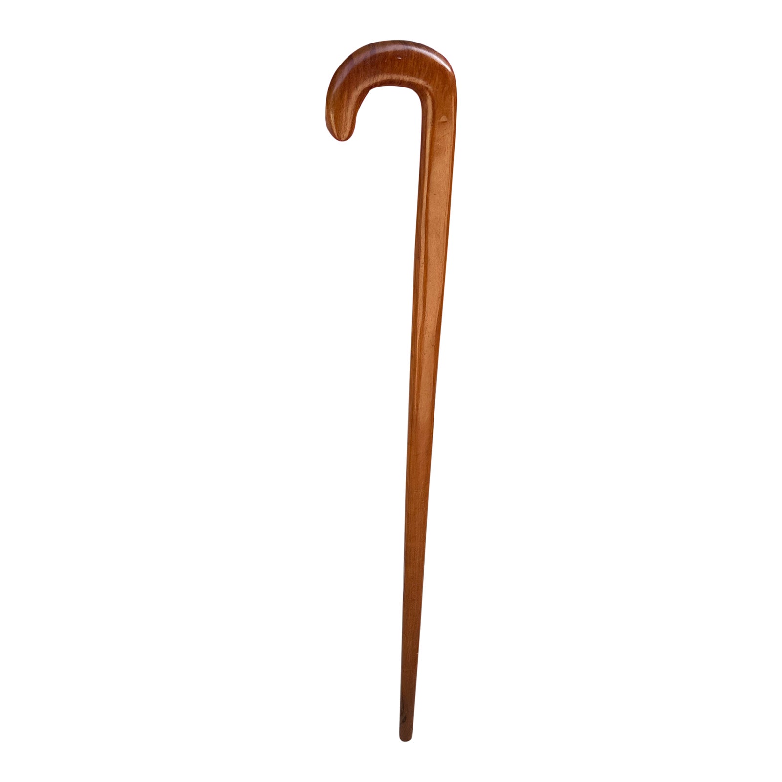 1970s Hand Carved Wooden Sleek Style Cane | Chairish