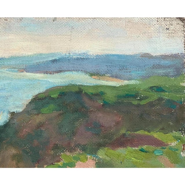 Realism 1970s Mountain Landscape Antique Oil Painting Original Soviet Art Ukrainian Artist 26-32 For Sale - Image 3 of 6