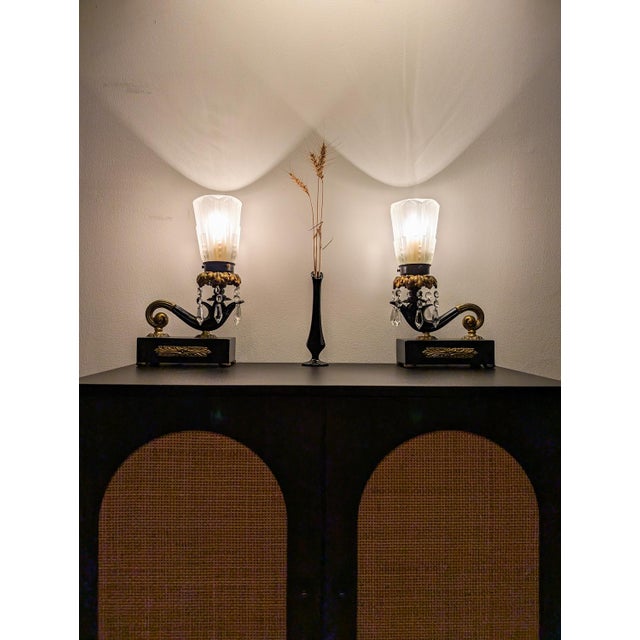 Mid Century Black Swung Glass Bud Vase For Sale - Image 9 of 10