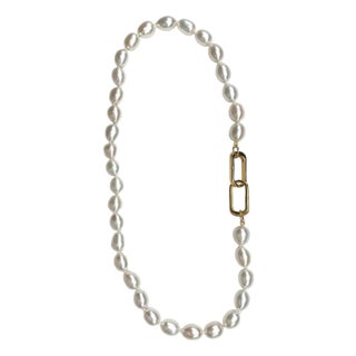 Tahiti Freshwater Pearl Necklace, (White) For Sale