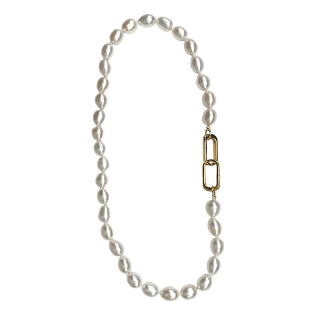 Tahiti Freshwater Pearl Necklace, (White) For Sale