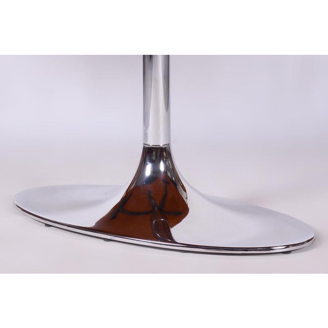 Functionalism Oval Table in Chrome and Walnut from Kovona, Czechia, 1960s For Sale - Image 11 of 14