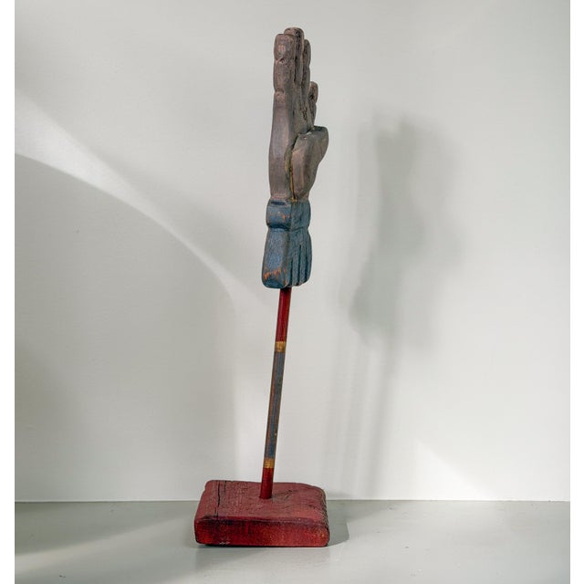 Odd Fellows Folk Art Wood Sculpture, Vintage Heart in Hand Carving For Sale - Image 4 of 12