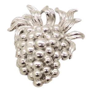 Vintage Signed Napier Rhodium Plated Grapes Brooch