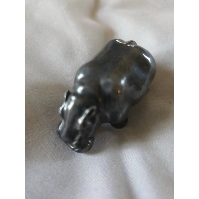1960s Miniature Sterling Silver Hippopotamus For Sale - Image 5 of 6