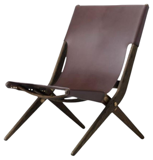 Brown Leather Saxe Chair by Lassen