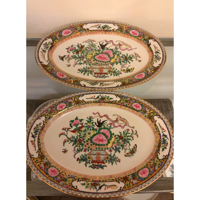 Vintage Canton Famille Rose 96pc Hand Painted China Set Flawless Condition* Complete Place Settings for 12 For Sale - Image 9 of 12
