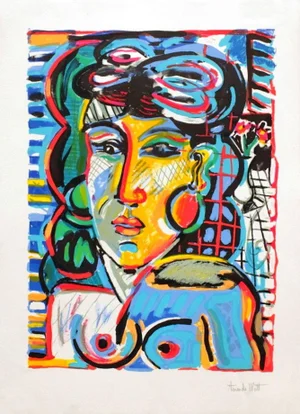 1985 Amanda Watt Woman Lithograph