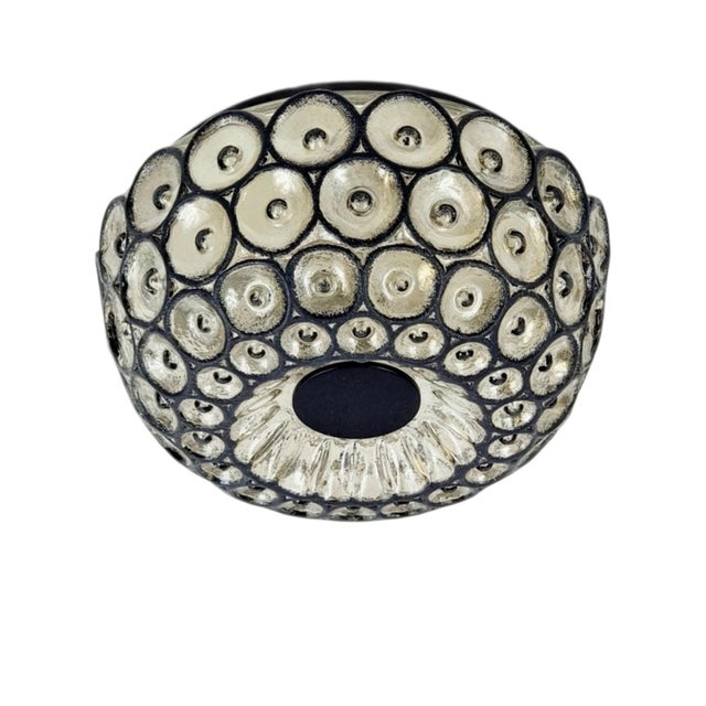 Large Mid-Century Modern Glass Flush Mount from Limburg, Germany, 1960s For Sale - Image 11 of 11
