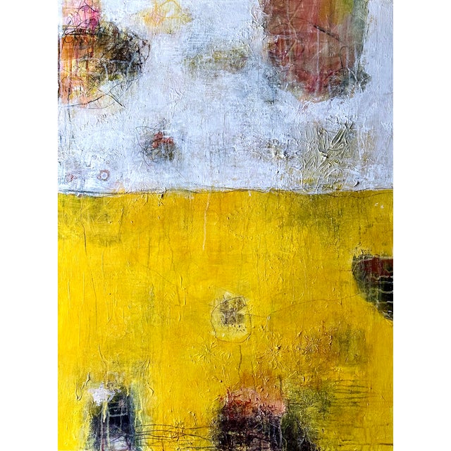 Painted on gallery wrap stretched canvas and containing many layers of acrylic paint mixed with various gels and polymers,...